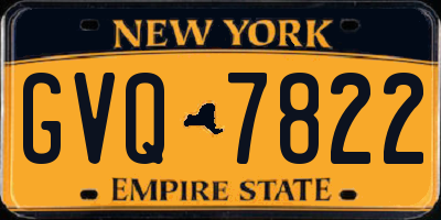 NY license plate GVQ7822