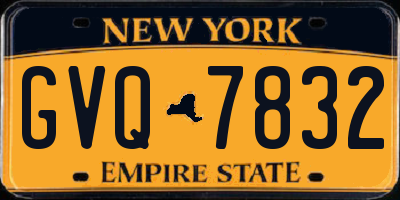 NY license plate GVQ7832