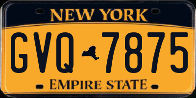 NY license plate GVQ7875