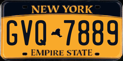 NY license plate GVQ7889