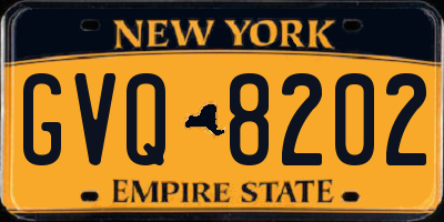 NY license plate GVQ8202