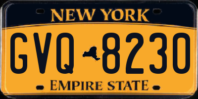 NY license plate GVQ8230