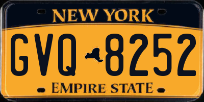 NY license plate GVQ8252