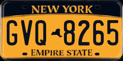 NY license plate GVQ8265