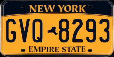 NY license plate GVQ8293