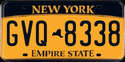 NY license plate GVQ8338