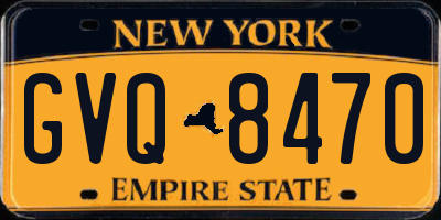 NY license plate GVQ8470