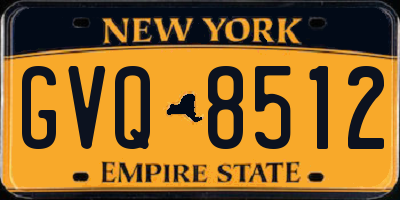 NY license plate GVQ8512