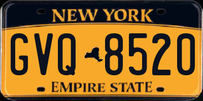 NY license plate GVQ8520