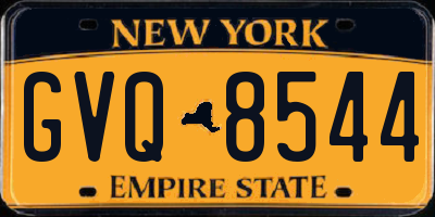 NY license plate GVQ8544