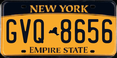 NY license plate GVQ8656