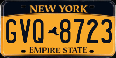 NY license plate GVQ8723