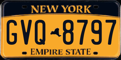 NY license plate GVQ8797