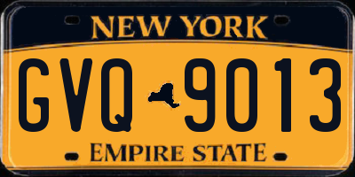 NY license plate GVQ9013