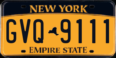 NY license plate GVQ9111