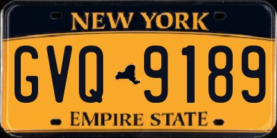NY license plate GVQ9189