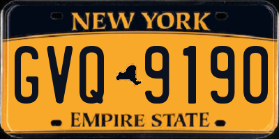 NY license plate GVQ9190