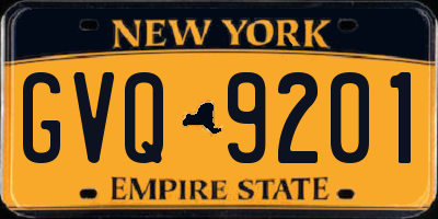 NY license plate GVQ9201
