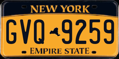NY license plate GVQ9259