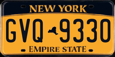 NY license plate GVQ9330