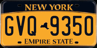 NY license plate GVQ9350