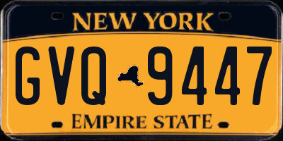 NY license plate GVQ9447
