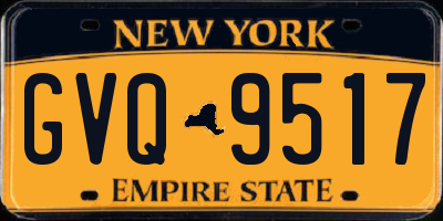 NY license plate GVQ9517