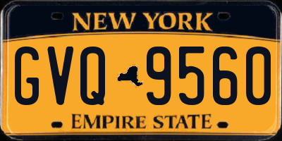 NY license plate GVQ9560