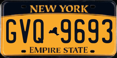 NY license plate GVQ9693