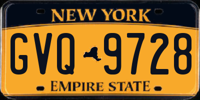 NY license plate GVQ9728