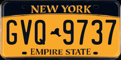 NY license plate GVQ9737
