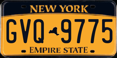 NY license plate GVQ9775