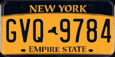 NY license plate GVQ9784
