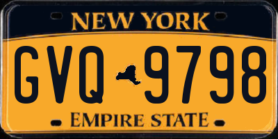 NY license plate GVQ9798