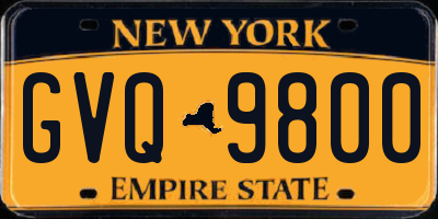 NY license plate GVQ9800