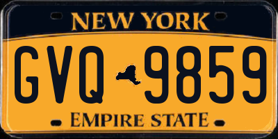NY license plate GVQ9859
