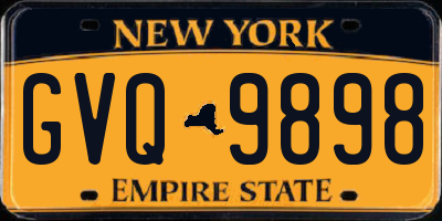 NY license plate GVQ9898