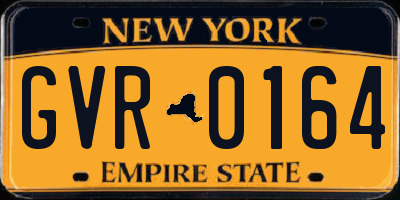NY license plate GVR0164