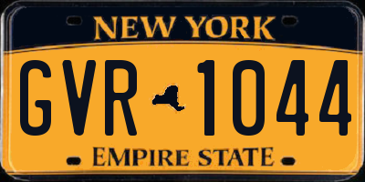 NY license plate GVR1044