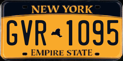 NY license plate GVR1095
