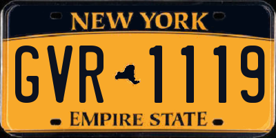 NY license plate GVR1119