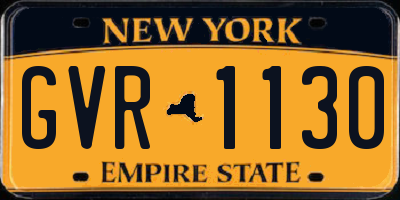 NY license plate GVR1130