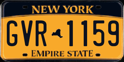 NY license plate GVR1159
