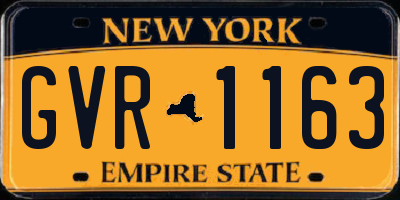 NY license plate GVR1163