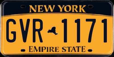 NY license plate GVR1171