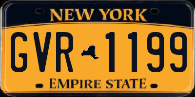 NY license plate GVR1199
