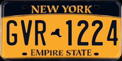 NY license plate GVR1224