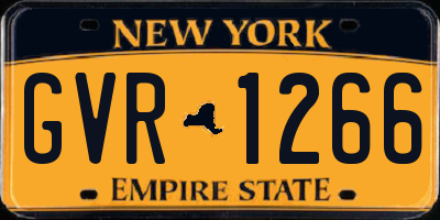 NY license plate GVR1266