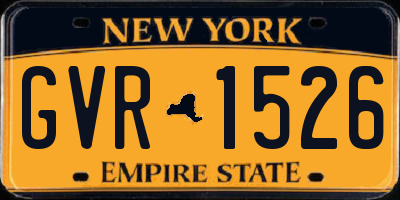 NY license plate GVR1526