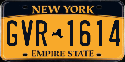 NY license plate GVR1614
